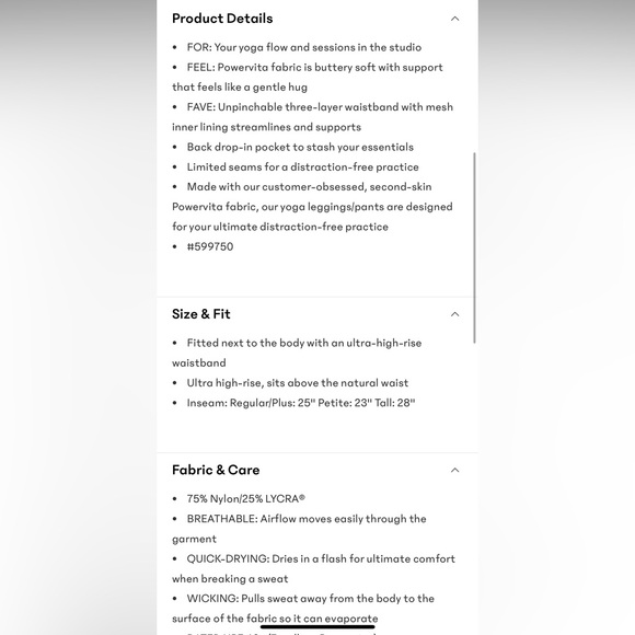 NWT-Athleta Ultra High Rise Elation Tight, Small - Picture 5 of 6